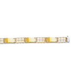 14K Two-tone Gold Railroad Link with Screw Detail Bracelet