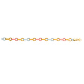 14K Tri-color Gold Open Circle Stampato Bracelet