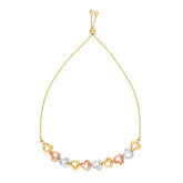 14K Gold Hearts Friendship Bracelet