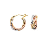 14K Gold Mini Braided Hoop Earring