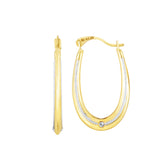 14K Yellow & White Gold Back to Back Hoop Earring