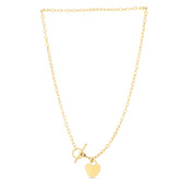 14K Gold Heart Charm & Toggle Oval Link Chain