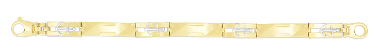 14K 9mm Nautical Men's Anchor Bracelet