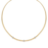 14K Gold Basketweave Diamond Accent Necklace