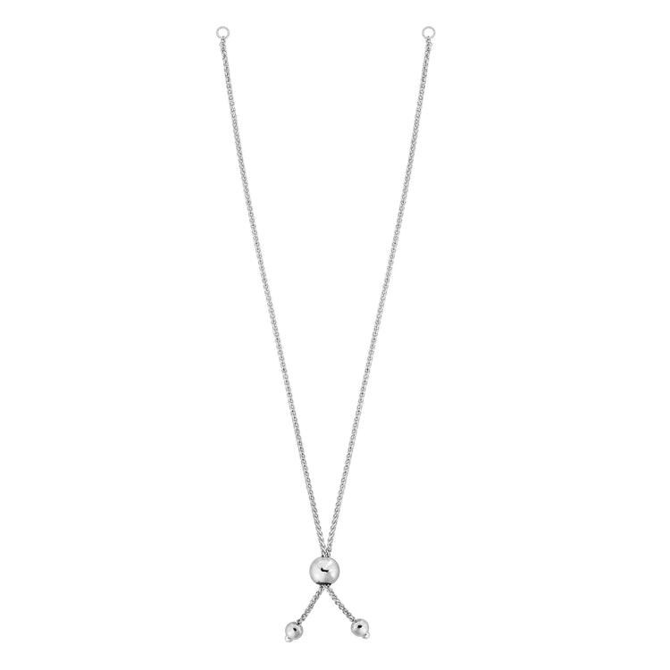 14K Gold Round Wheat Chain with Ball Slide Friendship Bracelet