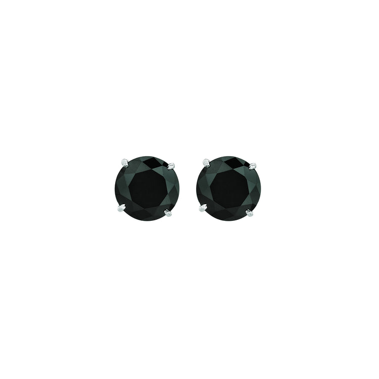 14K Gold 8mm Black CZ Stud Earring