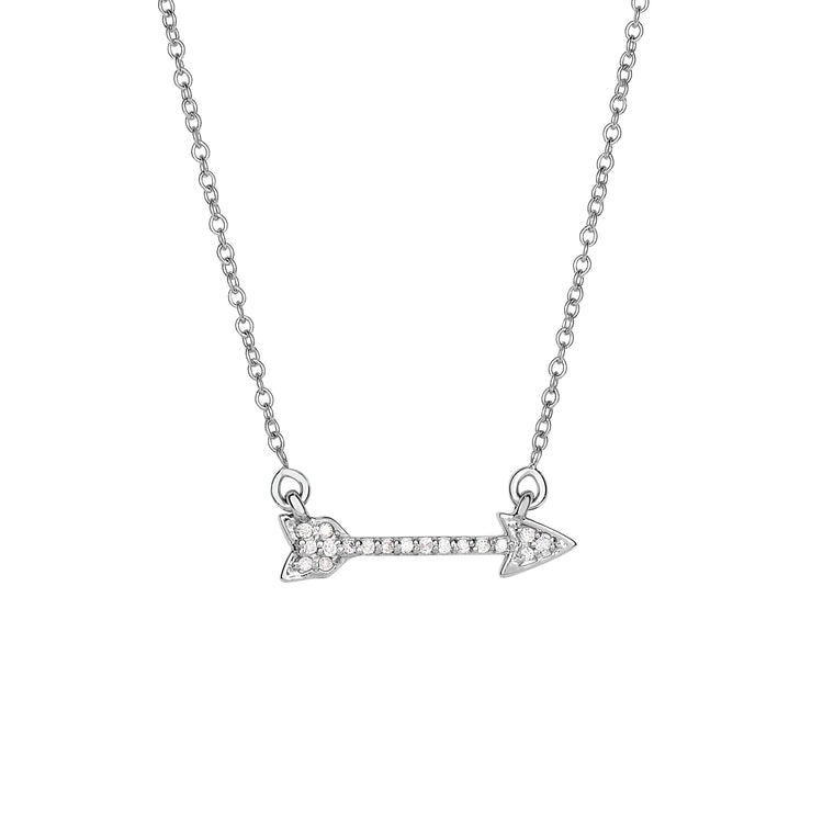 14K Gold .10ct Diamond Arrow Necklace