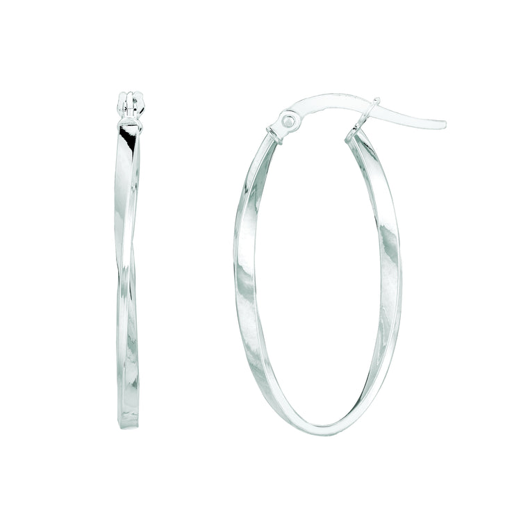 14K Gold Oval Hoop Earring