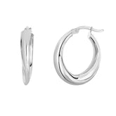 14K Gold Graduated Oval Hoop Earring