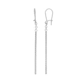 14K Gold Diamond Cut Bar Linear Drop Earring