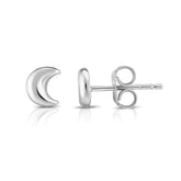 14K Gold Moon Stud Earring
