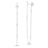 14K Gold Chain & Polished Bar Front to Back Earring