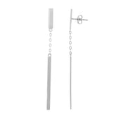 14K Gold Polished Bar Linear Drop Earring