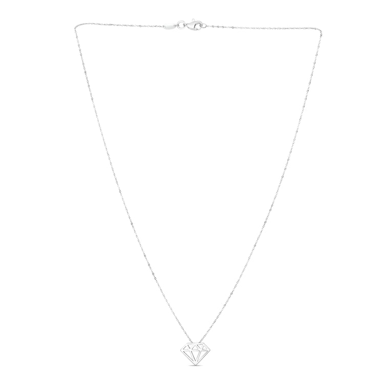 14K Gold Diamond Outline Necklace