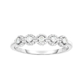 14K Gold .08ct Diamond Round Shape Stackable Ring