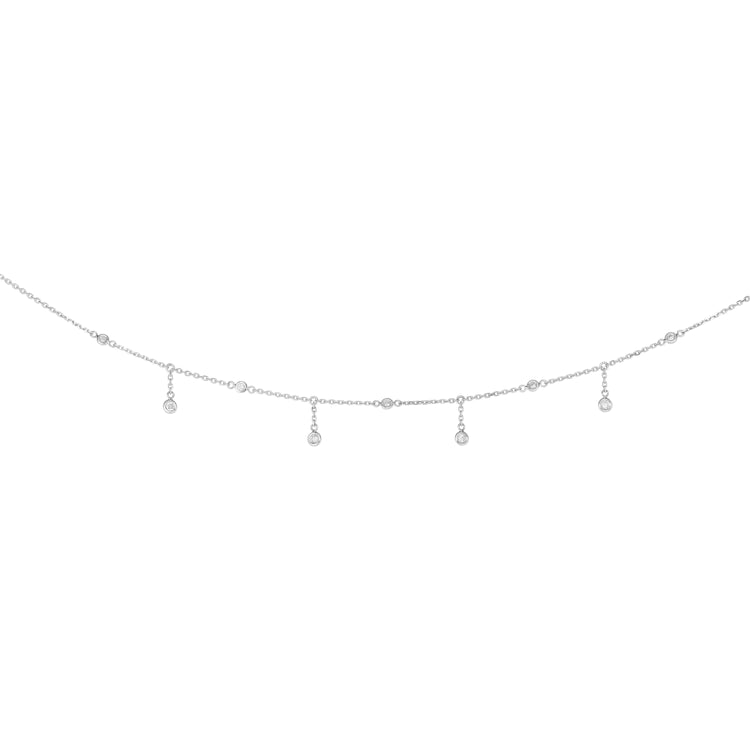 14K Gold .25ct Dangling Diamonds Necklace