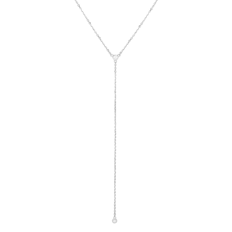 14K Gold .10ct Diamond Y Necklace