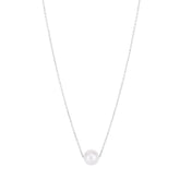 14K Pearl Necklace Solitaire