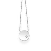 14K Gold Polished SOHO Disc Diamond Necklace