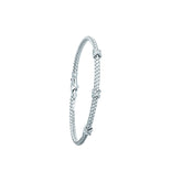 14K Gold .15ct Diamond X Station Woven Bangle