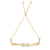 14K Gold X Bar Friendship Bracelet