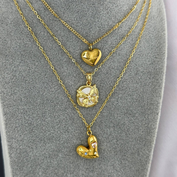 18K gold plated Stainless steel  Heart necklace, Intensity