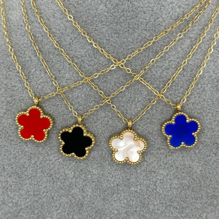 18K gold plated Stainless steel  Flower necklace, Intensity