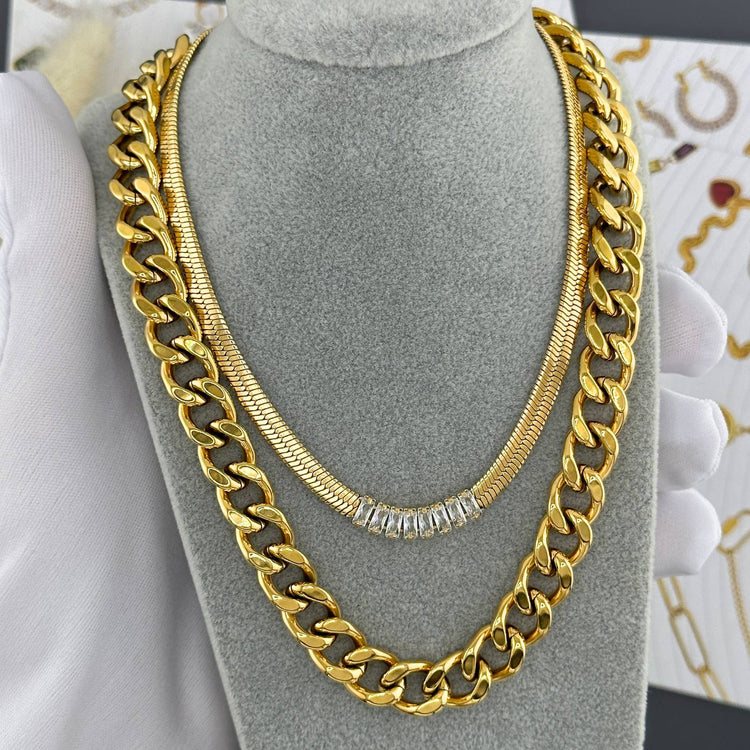 18K gold plated Stainless steel necklace, Intensity