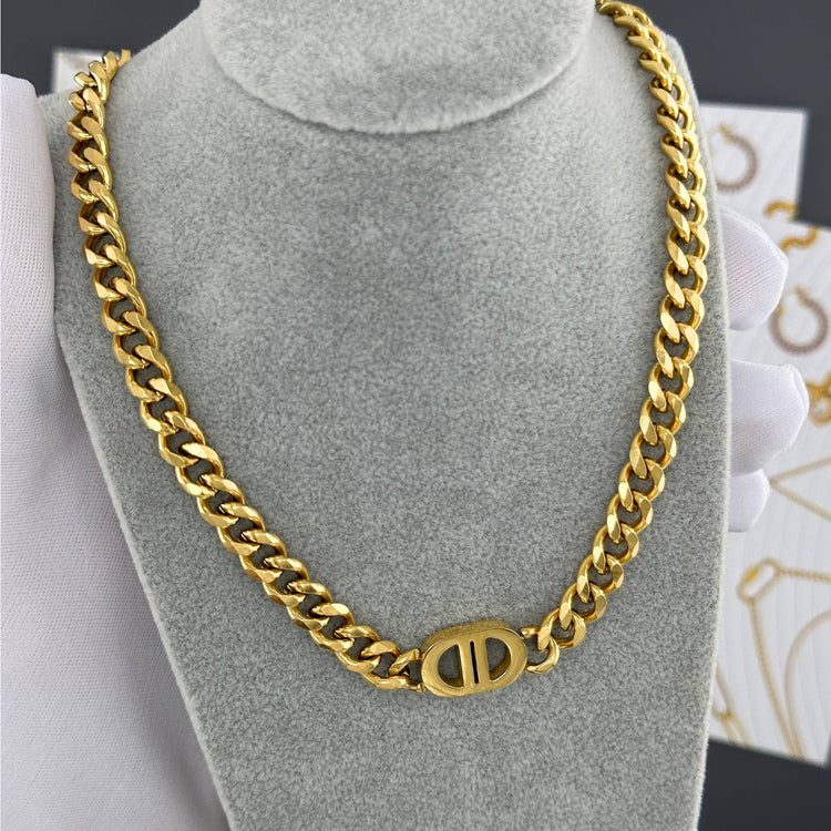 18K gold plated Stainless steel necklace, Intensity