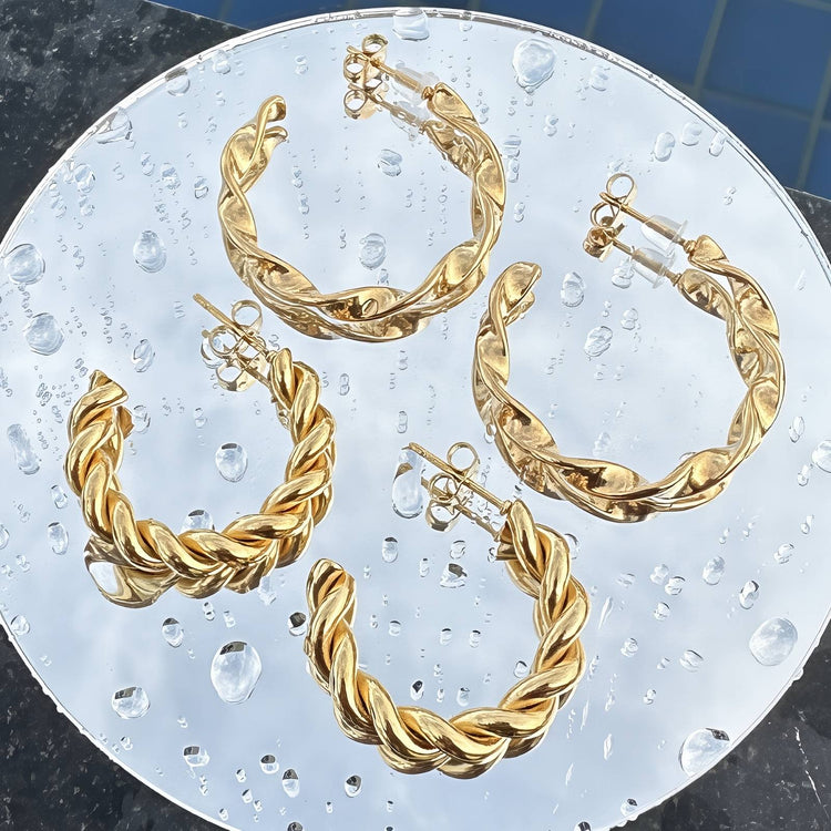 18K gold plated Stainless steel earrings, Intensity