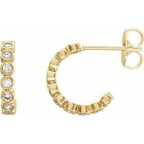 Bezel-Set Hoop Earrings