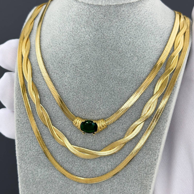 18K gold plated Stainless steel necklace, Intensity