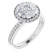 Cluster Halo-Style Engagement Ring  