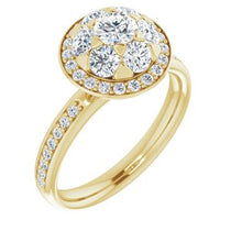 Cluster Halo-Style Engagement Ring  