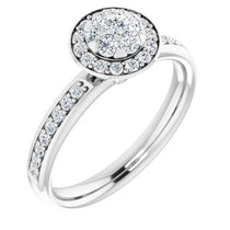 Cluster Halo-Style Engagement Ring  
