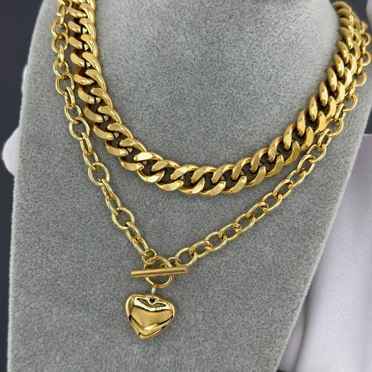 18K gold plated Stainless steel necklace, Intensity