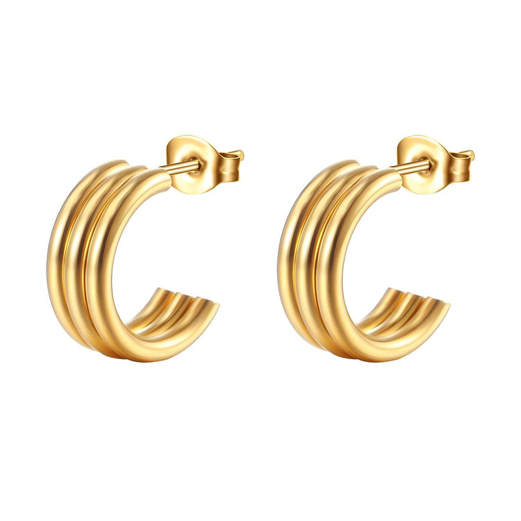 18K gold plated Stainless steel earrings, Intensity