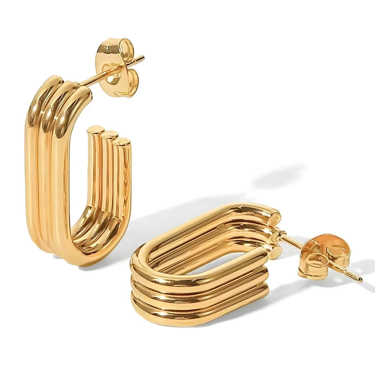 18K gold plated Stainless steel earrings, Intensity