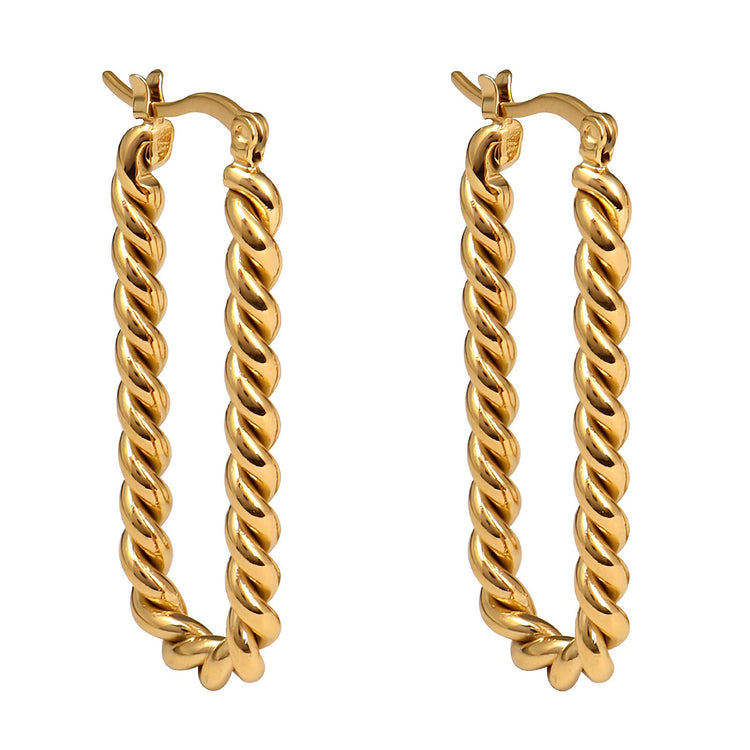 18K gold plated Stainless steel earrings, Intensity