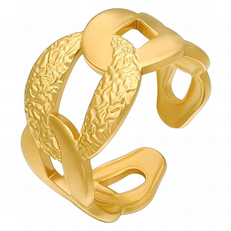 18K gold plated Stainless steel finger ring, Intensity