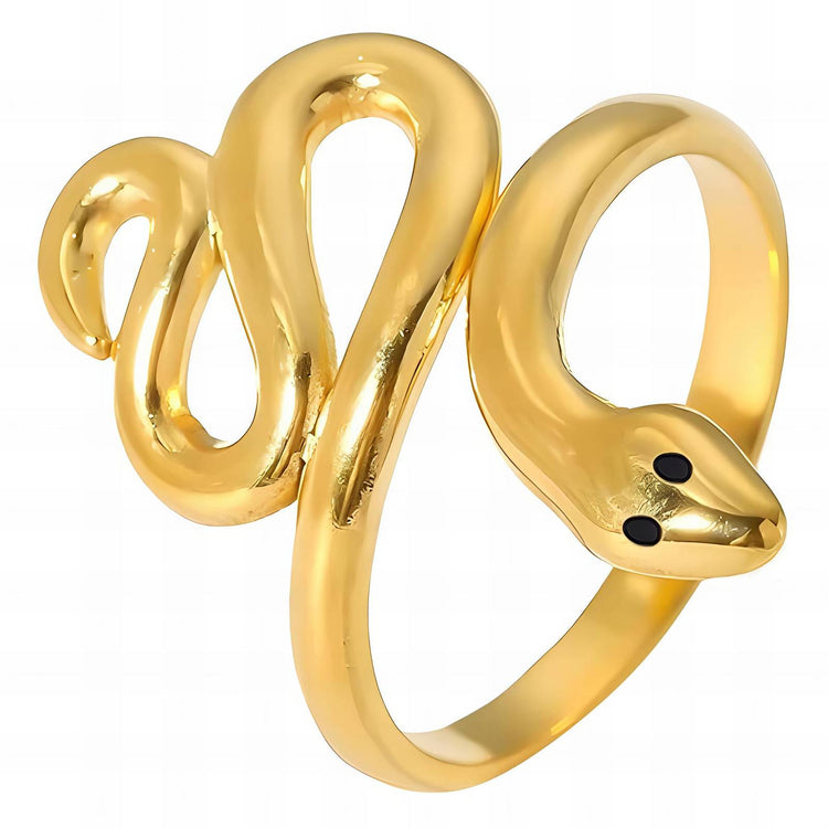 18K gold plated Stainless steel  Snake finger ring, Intensity