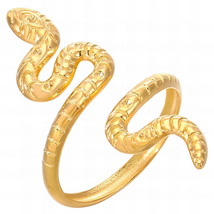 18K gold plated Stainless steel  Snake finger ring, Intensity