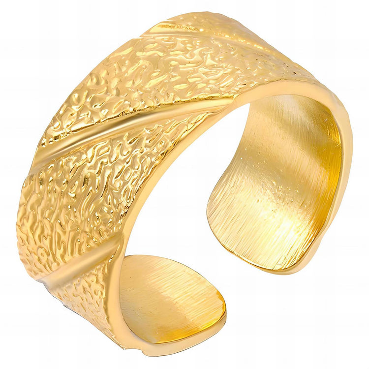 18K gold plated Stainless steel finger ring, Intensity