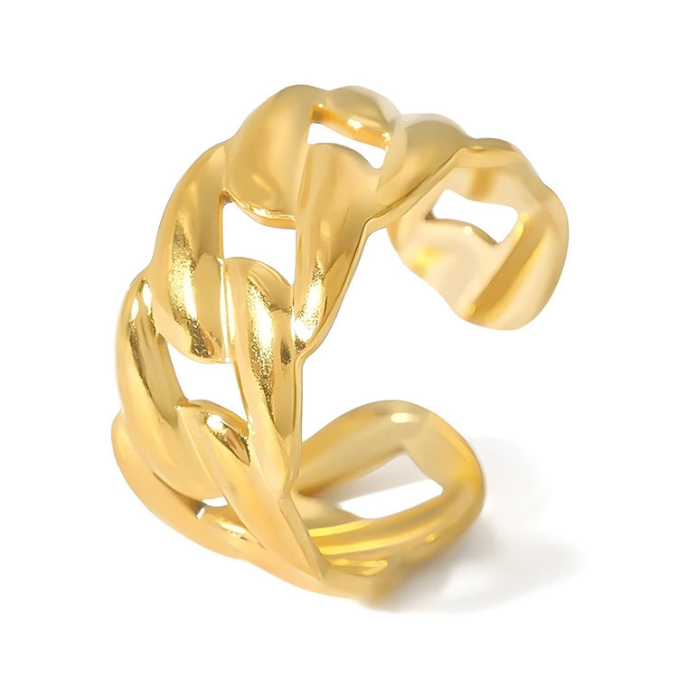 18K gold plated Stainless steel finger ring, Intensity