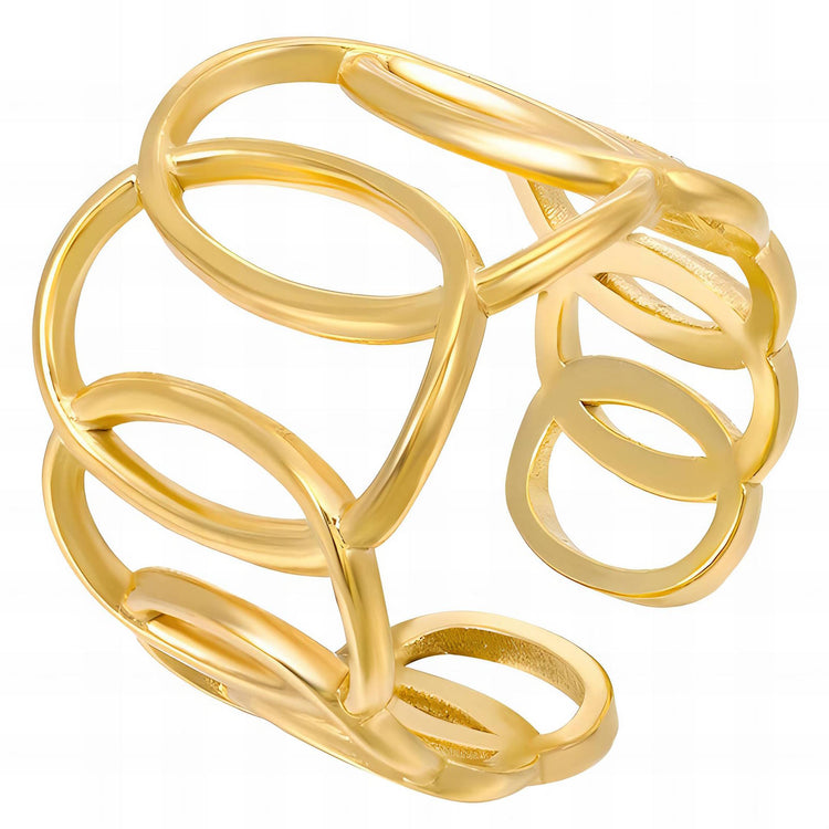 18K gold plated Stainless steel finger ring, Intensity