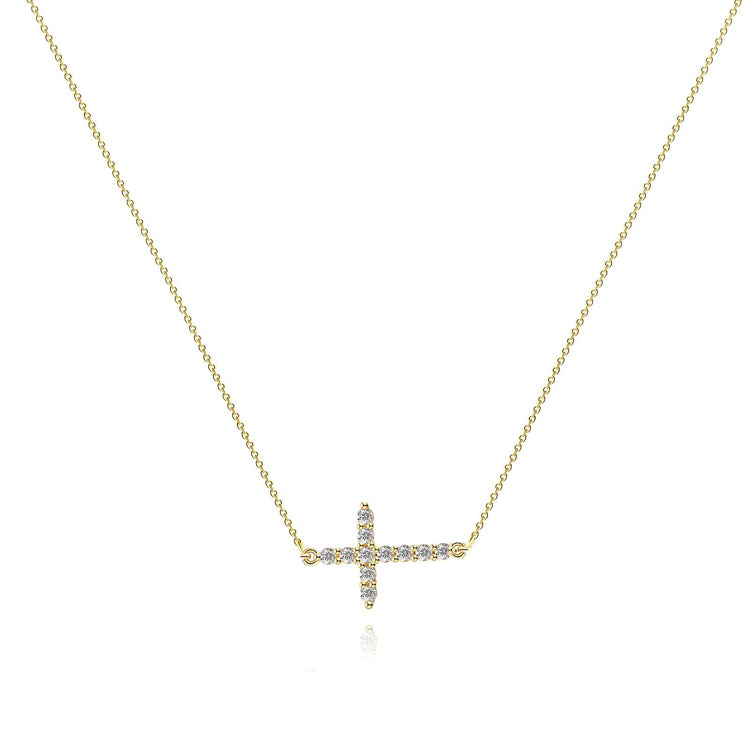 18K gold plated Stainless steel  Crosses necklace, Intensity