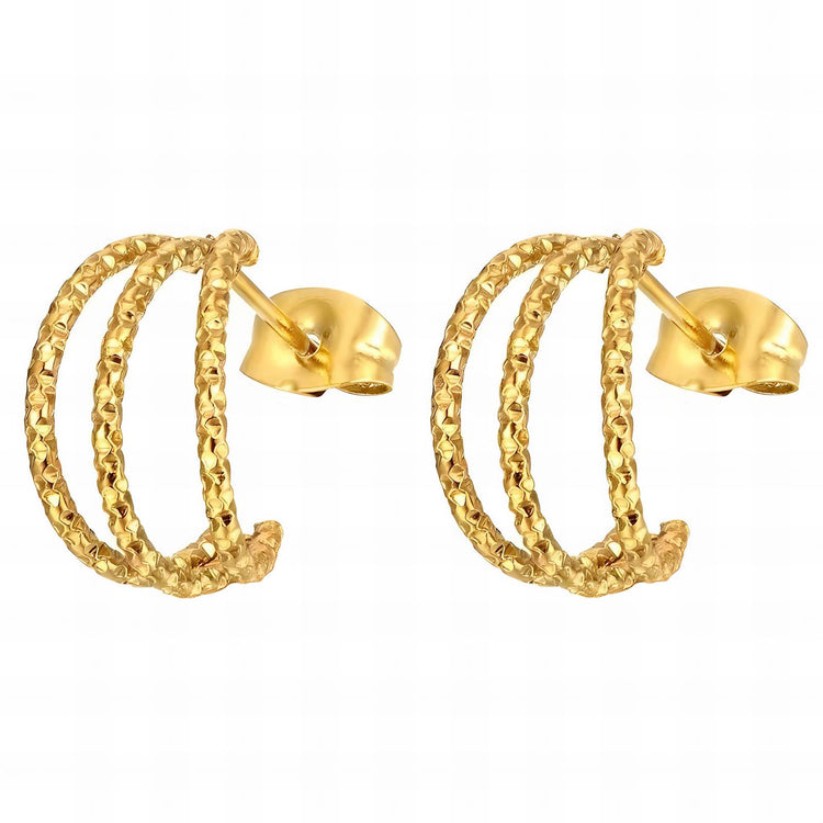 18K gold plated Stainless steel earrings, Intensity