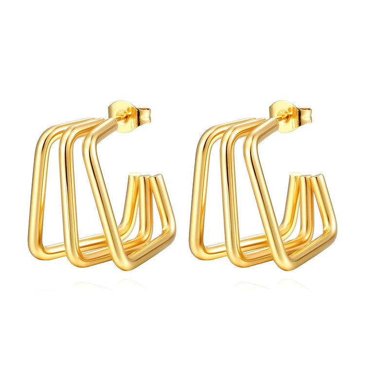 18K gold plated Stainless steel earrings, Intensity