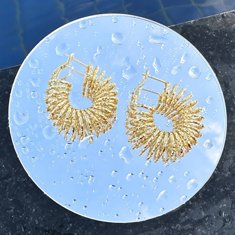 18K gold plated Stainless steel  Spiral earrings, Intensity