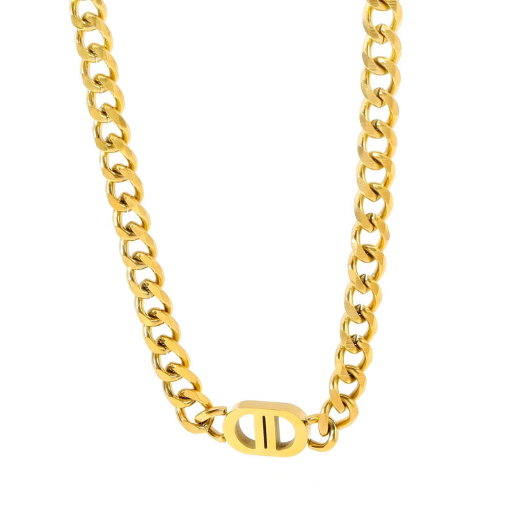 18K gold plated Stainless steel necklace, Intensity